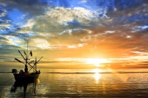 Sunrise at sea