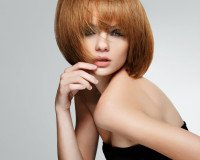Rote Bob Frisur