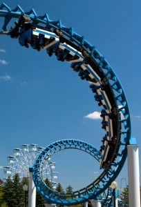 Achterbahn mit Schraube