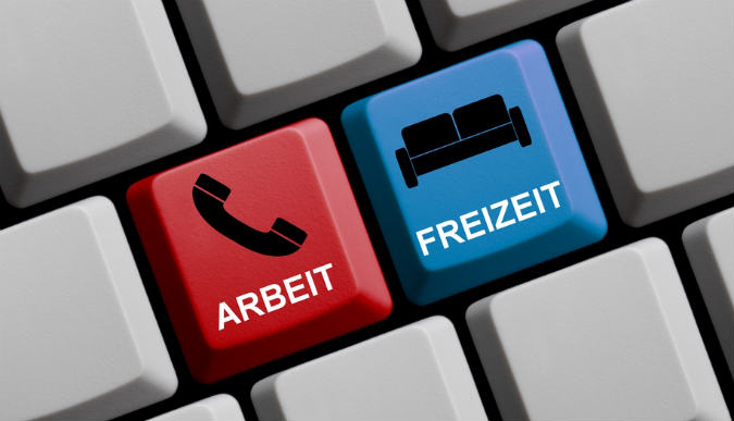 Tastatur mit Freizeit und Arbeitstaste