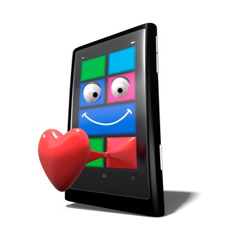 Windows Phone gezeichnet mit Herz