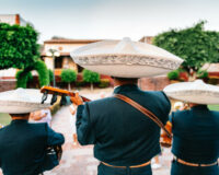 Mariachi Band Playing under Mexican Kiosk